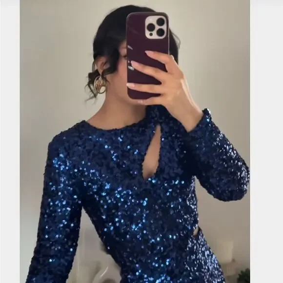 NWT ZARA SEQUIN MINI DRESS bluish NWT ZARA SEQUIN MINI DRESS bluish